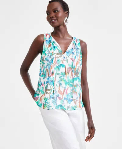 Inc International Concepts Women's Tie-neck Tank Top, Exclusively At Macy's In Gala Garde