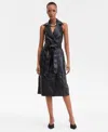 INC INTERNATIONAL CONCEPTS WOMEN'S TIE-WAIST NOTCH-COLLAR TRENCH DRESS, EXCLUSIVELY AT MACY'S