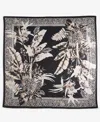 Inc International Concepts Women's Tropical Leaf Border Print Square Scarf, Exclusively At Macy's In Black