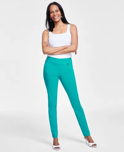 Inc International Concepts Women's Tummy-control Mid-rise Skinny Pants, Regular, Long & Short Lengths, Created For Macy's In Fresco Blue
