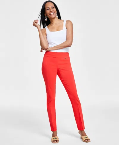 Inc International Concepts Women's Tummy-control Mid-rise Skinny Pants, Regular, Long & Short Lengths, Created For Macy's In Tropical Punch