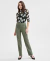 Inc International Concepts Women's Tummy-control Pull-on Straight-leg Pants, Created For Macy's In Olivine