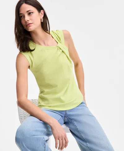 Inc International Concepts Women's Twist-front Cotton Tank Top, Exclusively At Macy's