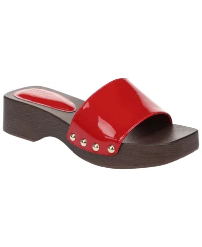 Inc International Concepts Women's Ullaa Wood Slide Sandals, Macy's Exclusive In Red