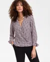 Inc International Concepts Women's V-neck Long-sleeve Top, Exclusively At Macy's In Goya Geo