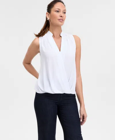Inc International Concepts Women's V-neck Sleeveless Top, Exclusively At Macy's In Bright Whi