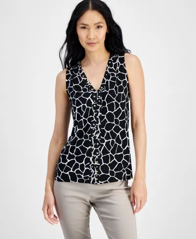 Inc International Concepts Women's V-neck Stud-trim Tank Top, Created For Macy's In Ari Giraffe