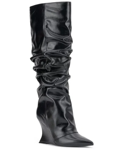 Inc International Concepts Women's Vihana Slouch Wedge Dress Boots, Macy's Exclusive In Black