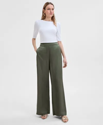 Inc International Concepts Women's Wide-leg Pants, Exclusively At Macy's In Olivine