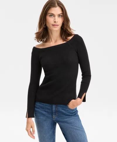 Inc International Concepts Women's Wide-neck Sweater, Macy's Exclusive In Black