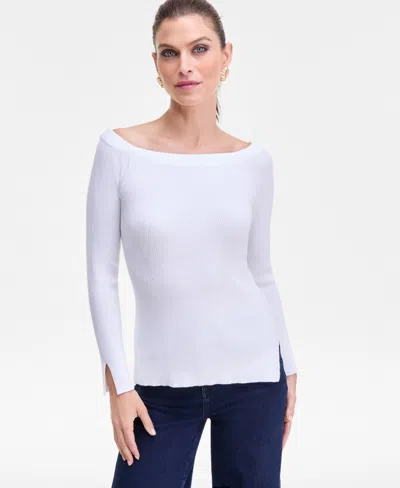 Inc International Concepts Women's Wide-neck Sweater, Macy's Exclusive In White
