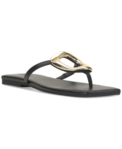Inc International Concepts Women's Yadira Flat Sandals, Exclusively At Macy's In Black Smooth