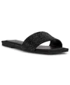 Inc International Concepts Women's Yamille Square Toe Flat Sandals, Macy's Exclusive In Black