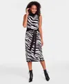 INC INTERNATIONAL CONCEPTS WOMEN'S ZEBRA JACQUARD jumper DRESS, CREATED FOR MACY'S
