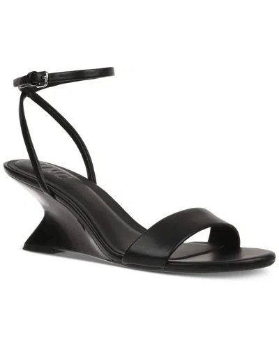 Inc International Concepts Women's Zeldaa Wedge Sandals, Created For Macy's In Black Smooth