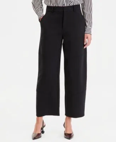 Inc International Concepts Womens Barrel Leg Ankle Pants Macys Exclusive In Black
