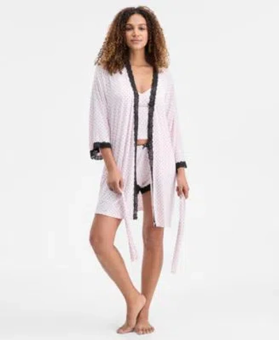 Inc International Concepts Womens Camila Dot Robe Pajama Set Macys Exclusive In White