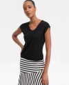 Inc International Concepts Womens Cap Sleeve Sweater P Xs Xxl Macys Exclusive In Black