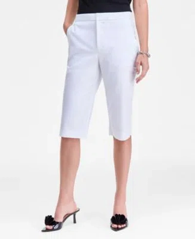 Inc International Concepts Womens Cotton Blend Capri Pants Macys Exclusive In White