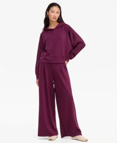 Inc International Concepts Womens Crystal Embellished Hooded Sweatshirt Wide Leg Sweatpants Macys Exclusive In Purple