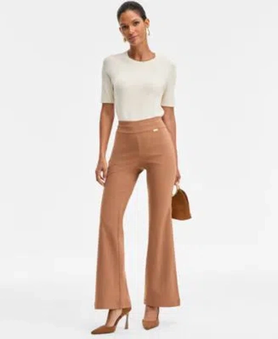 Inc International Concepts Womens Flared Leg Pull On Pants 0p 18 Exclusively At Macys In Deep Black