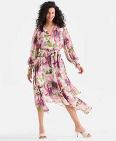 Inc International Concepts Womens Floral Midi Dress In Multi