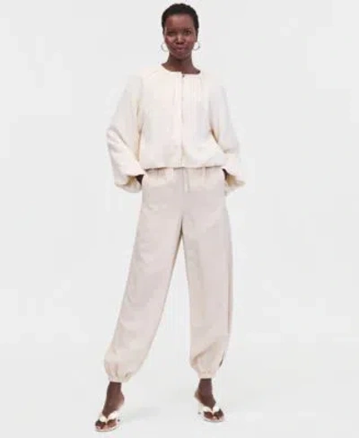 Inc International Concepts Womens Linen Blend Jacket Bubble Pants Macys Exclusive In White