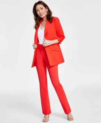 Inc International Concepts Womens Menswear Blazer Mini Bootcut Pants Created For Macys In Bright White