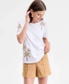 Inc International Concepts Womens Palm Cotton Graphic T Shirt Xs P Xl Exclusively At Macys In White