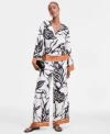Inc International Concepts Womens Peplum Top High Rise Wide Leg Pants Exclusively At Macys In White