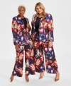 Shop Inc International Concepts Womens Printed Satin Blazer High Rise Wide Leg Pants Created For Macys In Alana Garden