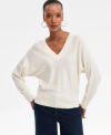Inc International Concepts Womens V Neck Sweater P Xs 3x Created For Macys In White