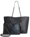 Inc International Concepts Zoiey 2-in-1 Extra-large Tote, Created For Macy's In Black,blk Croco