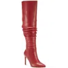 Inc Iyonna Womens Zipper Slouchy Over-the-knee Boots In Red
