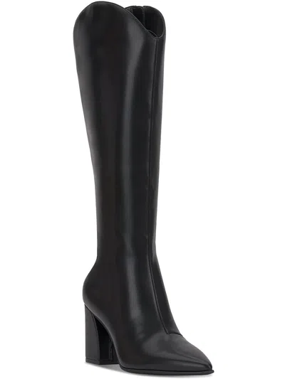 Inc Jovie Womens Faux Leather Tall Knee-high Boots In Black