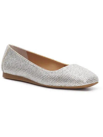 Inc Juney Womens Embellished Square Toe Ballet Flats In Silver