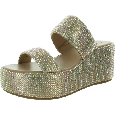 Inc Laelyn Womens Padded Insole Faux Leather Wedge Sandals In Multi