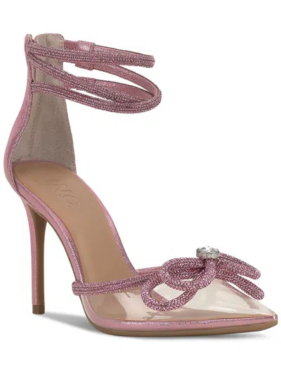 Inc Laynea Womens Faux Leather Rhinestone Pumps In Pink