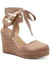 Inc Maxx Womens Faux Suede Open Toe Wedge Sandals In Beige