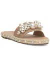 Inc Majorie Womens Faux Leather Flat Slide Sandals In Beige