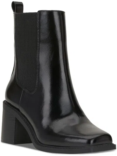 Inc Mapiya Womens Faux Leather Square Toe Ankle Boots In Black