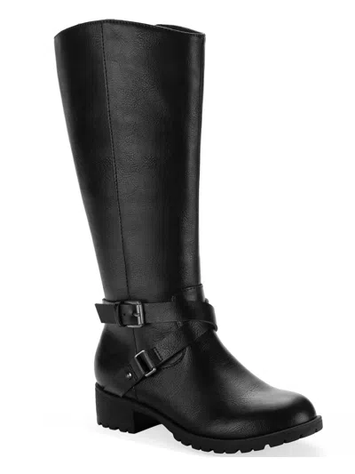 Inc Marliee Womens Faux Leather Mid-calf Boots In Black