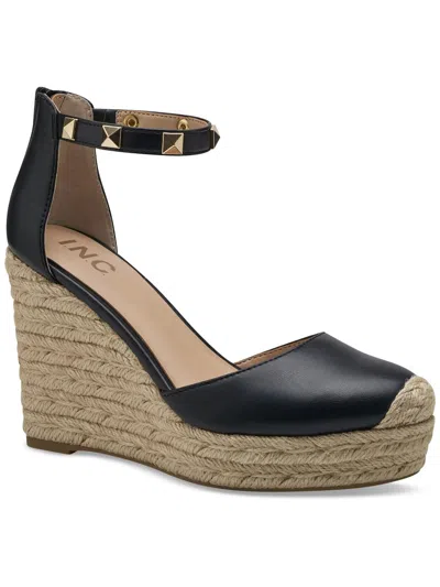 Inc Masin 2 Womens Embellished Faux Leather Wedge Heels In Multi