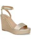 Inc Maverickp Womens Faux Leather Ankle Strap Wedge Sandals In Beige