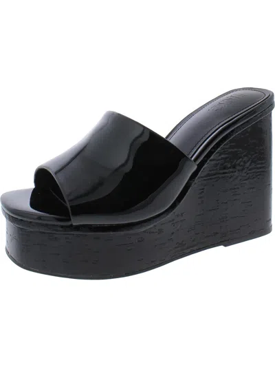 Inc Melinaa Womens Patent Peep-toe Platform Sandals In Black