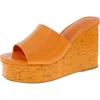 Inc Melinaa Womens Patent Peep-toe Platform Sandals In Orange