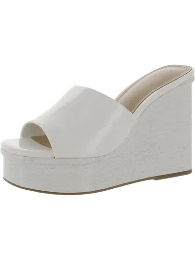 Inc Melinaa Womens Patent Peep-toe Platform Sandals In White