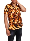 INC MENS COLLARED TIE-DYED BUTTON-DOWN SHIRT
