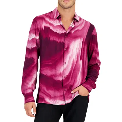 Inc Mens Printed Rayon Button-down Shirt In Multi