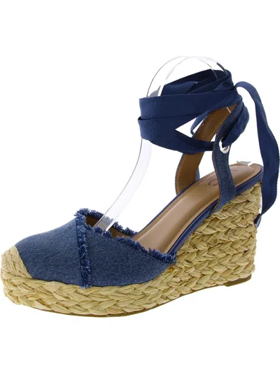 Inc Moniquee Womens Wedges Closed Toe Ankle Strap In Multi